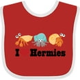 thumbnail image 3 of Inktastic I Heart Hermit Crabs Boys or Girls Baby Bib, 3 of 4