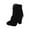 Black, variant on Fesfesfes Womens Boots Ankle Retro Shoes Casual Fashion Solid Color Fringed Suede High Heel 7(39)