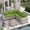 Grass Green, variant on 6-Piece Outdoor Patio Furniture Set, PE Wicker Rattan Sectional Sofa Conversation Set with Tempered Glass Table & Thick Cushions - All-Weather Garden, Backyard Furniture,Grey