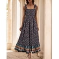 thumbnail image 5 of Vestido de verano Zeagoo para mujer, estilo bohemio, con tirantes finos, maxi floral, 5 of 5