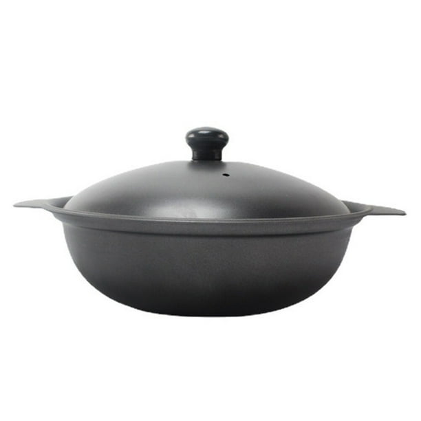 FELTECHELECTR cazuela de hierro fundido amarilla para pollo estofado, olla de barro para arroz