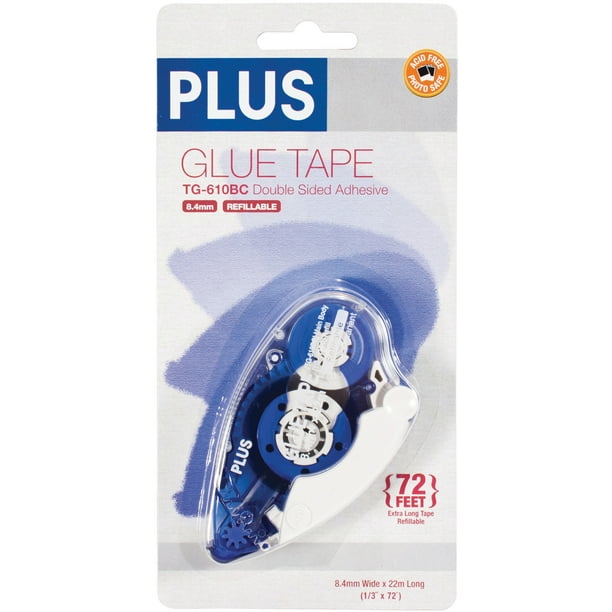 Plus Corporation Plus Glue Tape Dispenser, .33" x 72', High Capacity