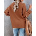 thumbnail image 3 of HSHDLDF Women's Oversized Sweaters Batwing Long Sleeve Loose V Neck Button Henley Tops Pullover Knit Jumper, 3 of 5