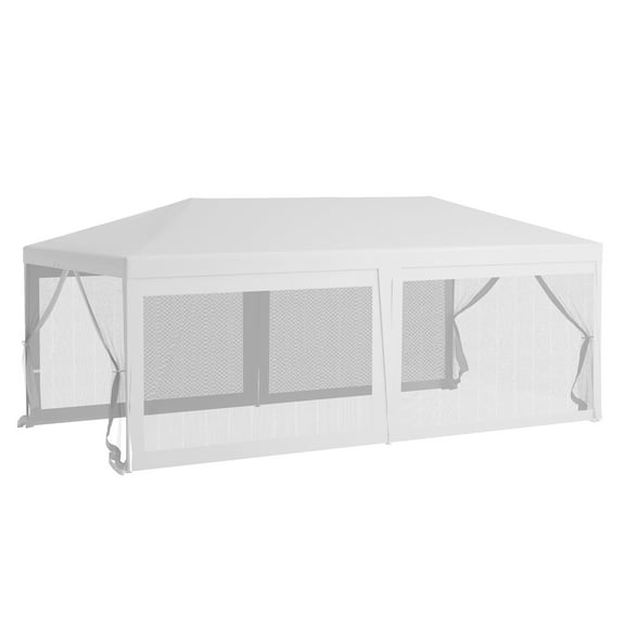 10x20 Party Tent with Sidewalls, Outdoor Wedding Canopy Gazebo - White Shade Shelter for Events & BBQs