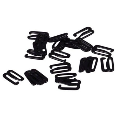 Coated Replacement (Porcelynne Black Nylon Coated Metal Replacement Bra Strap Slide Hook - 1/2