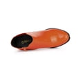 thumbnail image 4 of BLISSFUL STEP Women's Round Toe Zip Block Heel Platform Ankle Boots Orange 9.5, 4 of 7