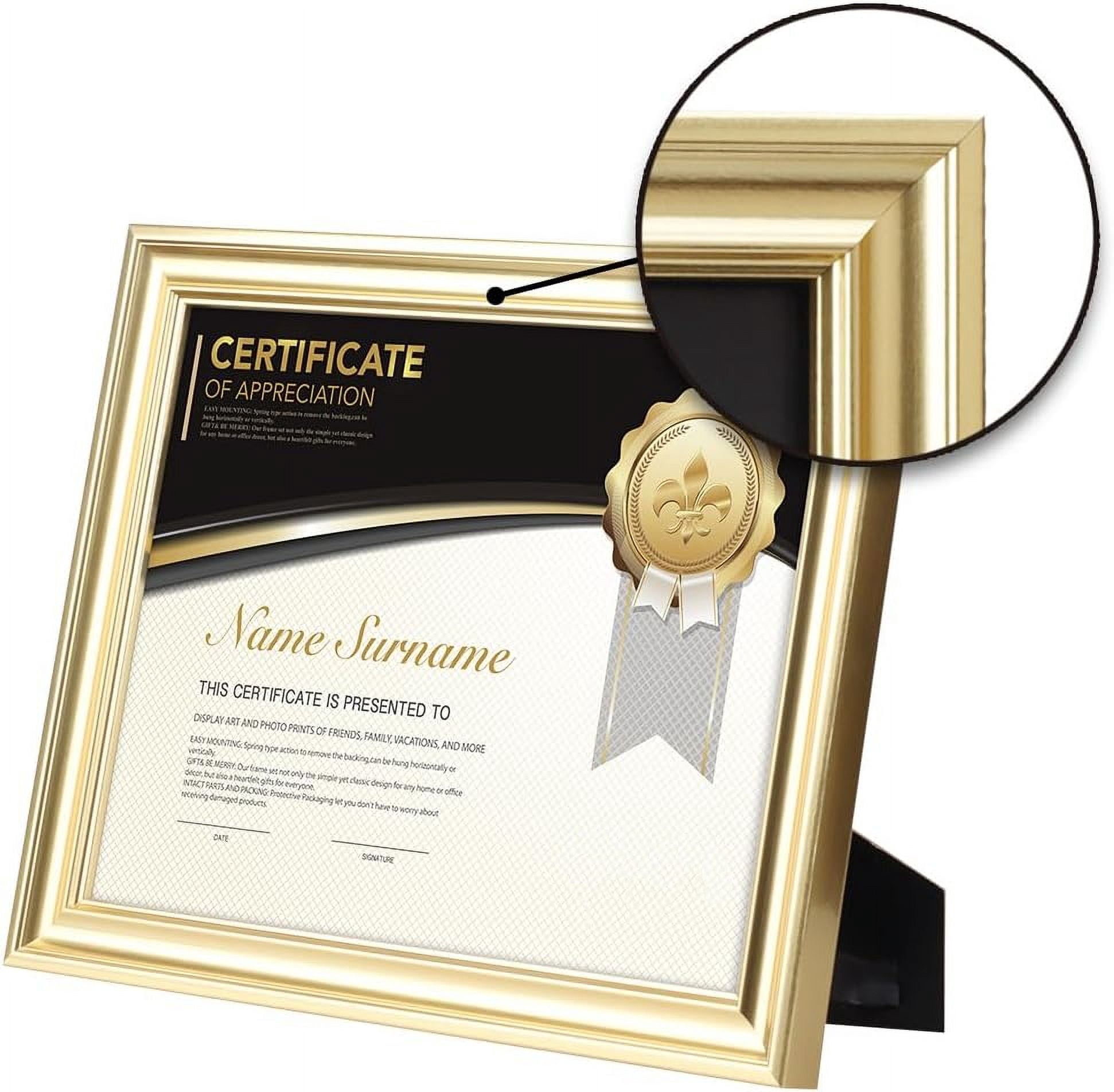 1-Opening 8.5 x 11 Picture Frames, Gold, 4 Count