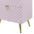 thumbnail image 5 of Modern Gaines Nightstand, with 2 Drawers, Pink High Gloss Finish, Chic Style to Any Room, 5 of 10