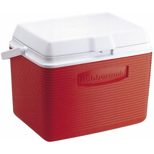 Cooler / Ice Chest, 24-quart, Red, Superior thermal retention keeps food and beverages cold. By Rubbermaid