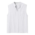 thumbnail image 2 of SwiftWear Tank Top T Shirts for Men V-Neck Sleeveless Cotton Linen Casual Vests for Men White M, 2 of 9