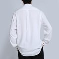 thumbnail image 4 of GigrtiJin Mens Long Sleeve Cardigan Shirt Solid Color Stand-Up Collar Button down Shirts Jackets with Pocket, 4 of 5