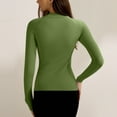 thumbnail image 4 of EchfiProm Womens Long Sleeve Tops Yoga Pullover Workout Green Sports Y2k Slim Fit Undershirts for Ladies Plain, 4 of 4