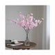 thumbnail image 1 of Jarrón de vidrio transparente con flores artificiales de durazno for decoración de mesa de salón interior., 1 of 5