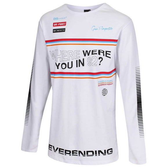 Corella Men’s Long-Sleeve Racer T-Shirt, White, Large