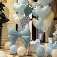 thumbnail image 4 of Light Blue Love Number 42pcs Balloon Set, Fresh Checkered Heart Balloons, Suitable for Baby Birthday Balloon Decorations., 4 of 5