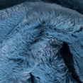 thumbnail image 3 of Well Woven Opal Crest Textured Solid Dark Blue Modern Faux Fur 7'9" x 9'10" Area Rug, 3 of 8