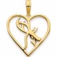 thumbnail image 1 of 14K Yellow Gold 14Ky Deer In A Heart Pendant Made United States -Jewelry By Sweet Pea, 1 of 7