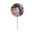 thumbnail image 1 of animal big ear cat photograph  Toothpick Flags Round Labels Party Decoration, 1 of 3