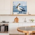 thumbnail image 6 of Seaside Pelican Wall Art Painting on Canvas, Blue Rustic Art Ocean Birds Canvas Art Home Prints Wall Art Framed Modern Artwork for Living Room Bedroom Wall Decor 20x20in, 6 of 9