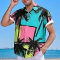 thumbnail image 2 of ZCFZJW Mens Tropical Hawaiian Shirts Casual Summer Short Sleeve Button Down Graphic T-Shirts Big and Tall Regular Fit Holiday Vacation Beach Tees Shirt Tops Multicolor#01 L, 2 of 3