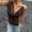 Coffee Tops, variant on Women Casual Shirts Simple Solid Color Summer Layering Tank Tops With Metallic Trim Sleeveless Blouse Breathable Dailywear