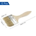 thumbnail image 2 of Uxcell 3 inch Natural Bristle Flat Edge with Wood Handle Paint Brush 12 Pack, 2 of 5