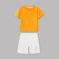 thumbnail image 2 of Abtuhar Girls Short Sleeve Round Neck Blouses Shirts Outfit Sets Short Sleeve Tee Elastic Waist Shorts Cheer Outfit, 2 of 5