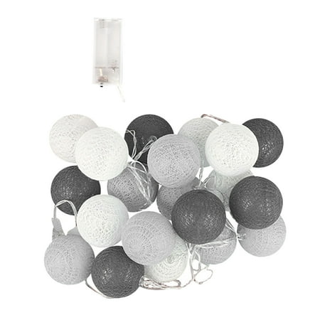 

Huaai 1.5Meters 10 Cotton Ball String Lights F Airy Hanging Bedroom Living Room Grey
