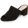 thumbnail image 2 of Schutz Timon Stacked Heel Peep Toe Slide On Block Heel Mule Sandal Black (11, Black), 2 of 4