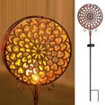 thumbnail image 3 of Muyoka Luz solar para jardín, tambor redondo, luz solar de estaca, IP65, resistente al agua, lámpara de arte de hierro solar, luz decorativa solar hueca de metal, luces de camino de paisaje solar para Muyoka Hogar, 3 of 7