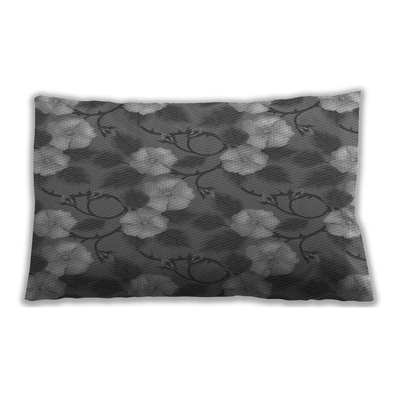 Ahgly Company Patterned Outdoor Rectangular Gray Dolphin Gray Lumbar Throw Pillow, 13 inch by 19 inch