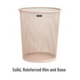 thumbnail image 5 of Mind Reader Mesh Trash Can, 16.65L (4.4 gal), Waste Paper Basket, Round, Metal Set of 2, Pink, 5 of 8