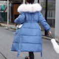 thumbnail image 6 of LYXSSBYX Womens Long Sleeve Dress Hot Sale Clearance Women Winter Long Sleeve Hooded Padded Coat Outerwear, 6 of 9