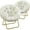 White, variant on Accent Chair, Folding Living room Saucer Chair with Faux Fur Padded for Lounge Reading, Metal X-Large, Whie