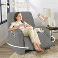 thumbnail image 3 of PrimeBeau High-Stretch Jacquard Recliner Chair Cover Washable Non-Slip Electric Lift Recliner Chair Cover Pet Elder Friendly Furniture Protector with Pockets Light Grey, 3 of 8