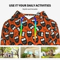 thumbnail image 4 of Fotbe Owls And Boo Pattern Womens Long Sleeve Hoodie, Pullover Hooded Sweatshirt, Kangaroo Pocket Hoodie with Eye-catching Drawstrings-Large, 4 of 7