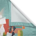 thumbnail image 3 of Ambesonne Christmas Kitchen Curtains, Snowman Bear Fox Santa, 55"x45", Pale Teal and Multicolor, 3 of 3
