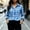 Sky Blue, variant on FDGIU Women's Plaid Button Down Shirt, Lapel Long Sleeve Loose Fit Collared Blouse Casual Tops for Office Daily Travel Outfits