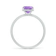 thumbnail image 2 of ANGARA Natural Thin Shank Cushion Cut 1.2 ct Amethyst Ring with Diamonds in 14K White Gold for Women (Size-8x6mm) | February Birthstone, Anniversary, Jewelry Gift for Women | Natural Amethyst Ring, 2 of 8
