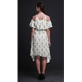 thumbnail image 5 of Bimba Bird Printed Womenâ€™s Ruffle Front Cold Shoulder Swing Shift Dress-XX-Large, 5 of 6