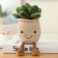 thumbnail image 1 of Stuffed Toy Green pot plant plush toy beige meaty 25cm, 1 of 4