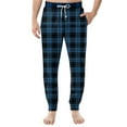 thumbnail image 2 of JGNGSHN Mens Pajama Pants Plaid Sleep Lounge Pant Warm Sleepwear Pants PJ Bottoms Jogger Trousers with Pockets and Button Fly, 2 of 8