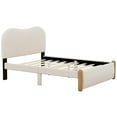 thumbnail image 5 of EUROCO Upholstery Full Size Platform Bed, Upholstered Headboard and Wood Support Legs, Beige, 5 of 11