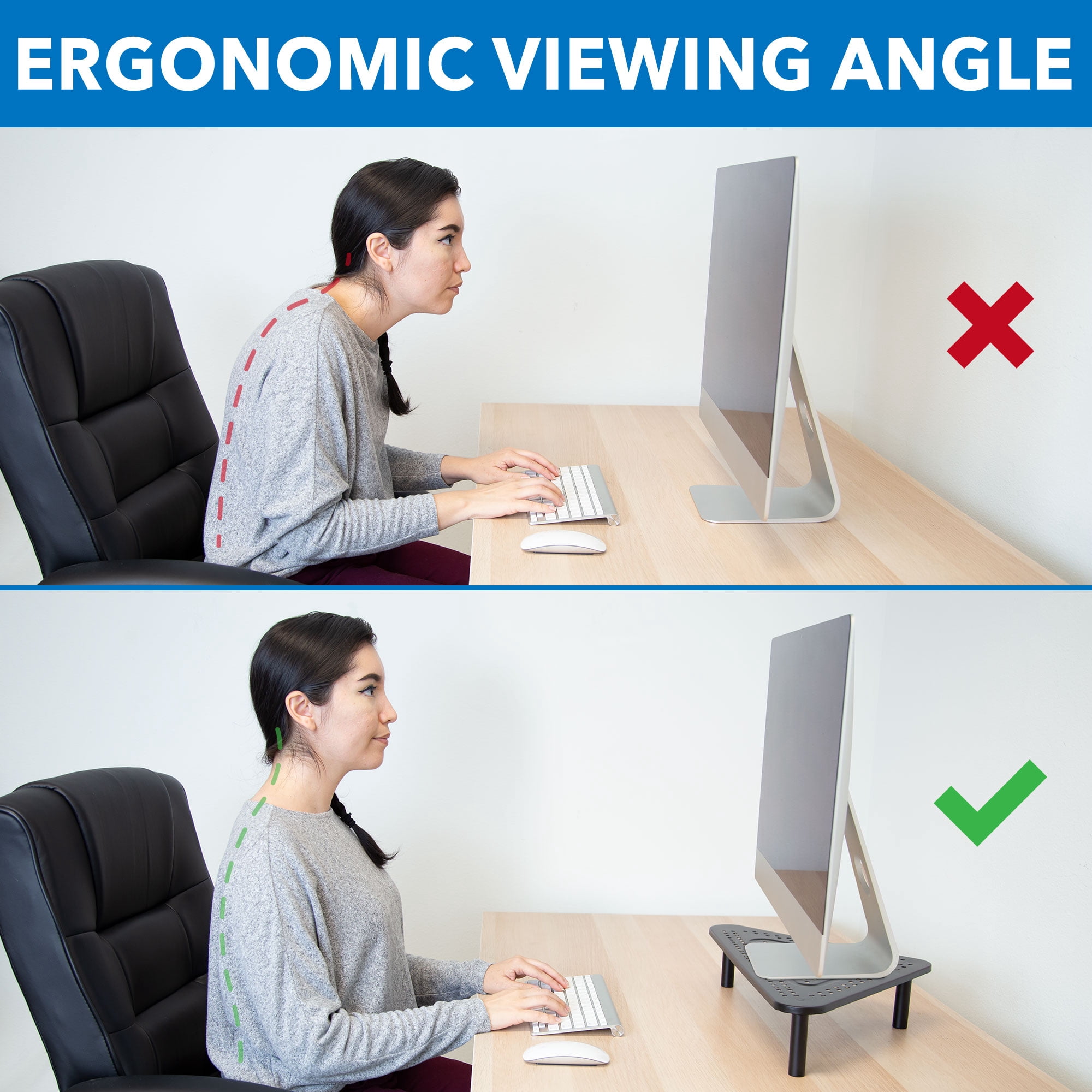 Mount-it! Corner Desk Monitor Stand Adjustable Fits 17 to 32 inch Screens