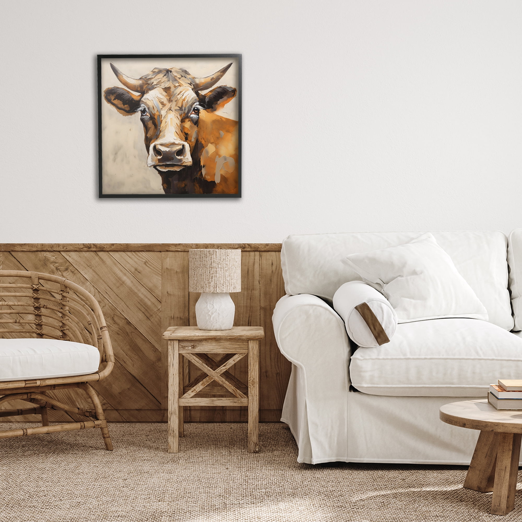 Stupell Industries Beautiful Brown Bovine Black Framed Giclee Art, design by Creative Studio