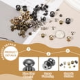 thumbnail image 3 of 8 mm Leather Rivets, 20 Sets Ball Head Stud Screw Back Round Head Button Chicago Screw, Black Tone, 3 of 7