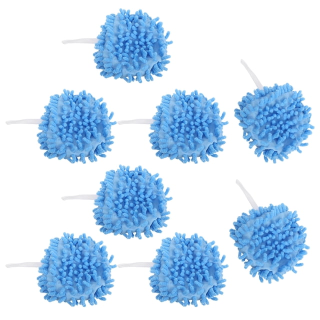 unbranded 8Ud Toallas Chenille Con Bola Esponjosa Azul Para Colgar En Cocina Y