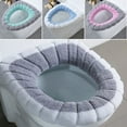 thumbnail image 5 of Wuweikeji Bathroom Warmer White&Gray Toilet Washable Soft Pad Seat Closestool Cover Lid Mat, 5 of 7