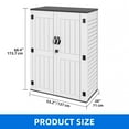 thumbnail image 5 of Dextrus Tall Outdoor Storage Shed, Vertical Lockable Tool Storage Resin Shed for Garden, Garage, Patio, No Shelves Included, Off-White, 5 of 9