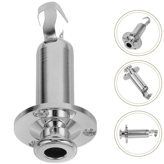 FONDOTIN Electric Guitar Parts 1Set Silver Metal Jack for Superior Performance